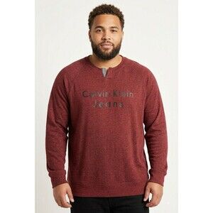 Calvin Klein Jeans Men's Sweatshirt Burgundy Pullover NWT Size XXL 2XL NEW